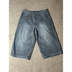 Men’s size 34 LK9 Beyond Authentic Denim Collection Gray Denim Shorts 18” Inseam